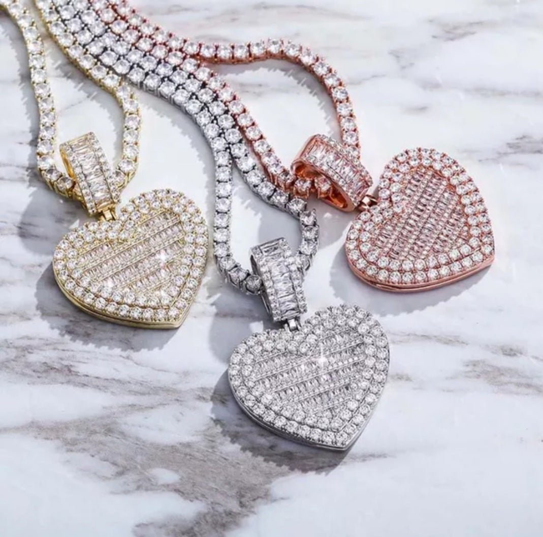 Bling Heart Custom Photo Locket Necklace - Blinged by Belle