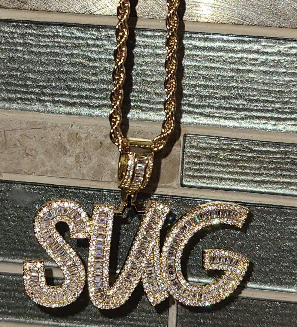 Custom Baguette Nameplate - Blinged by Belle