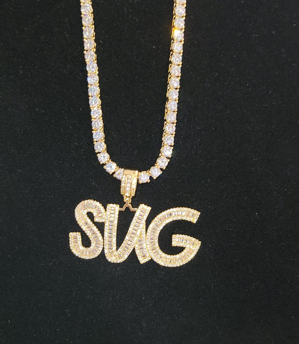 Custom Baguette Nameplate - Blinged by Belle