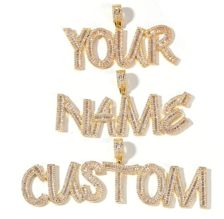 Custom Baguette Nameplate - Blinged by Belle
