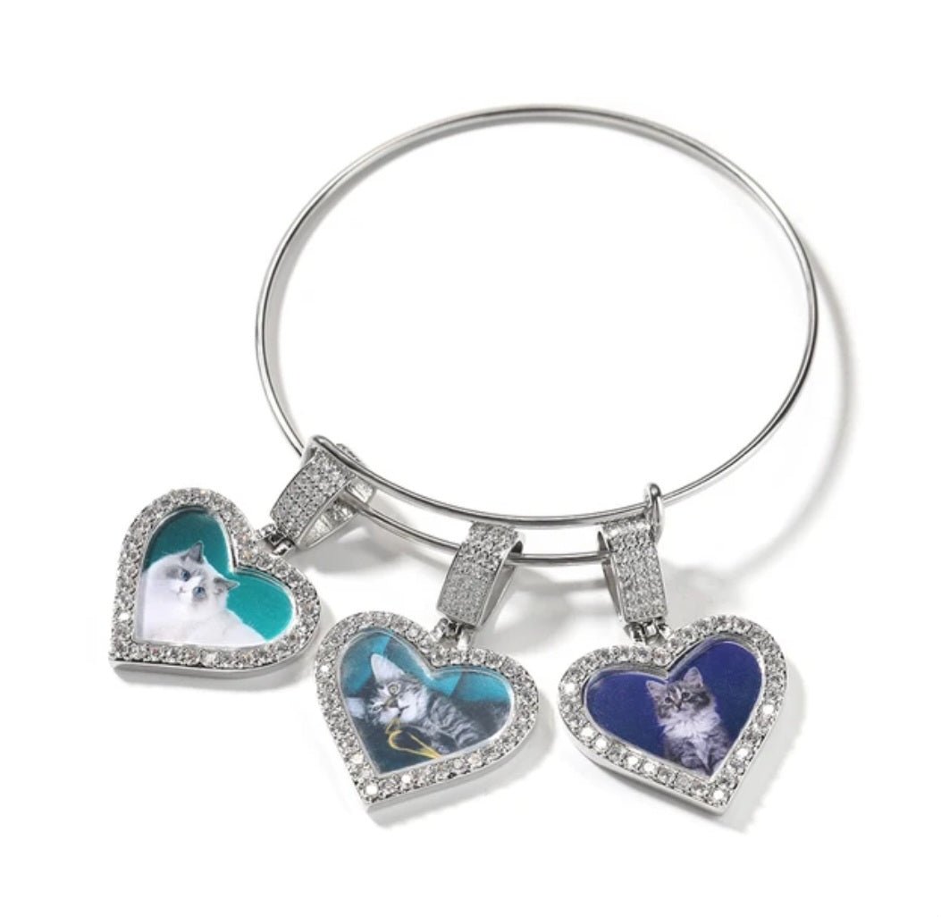 Custom Bling Bangles Heart - Blinged by Belle
