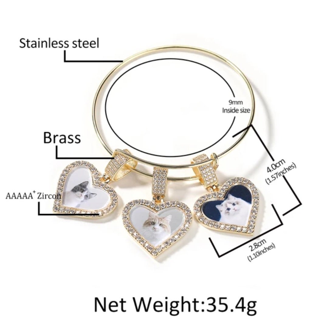 Custom Bling Bangles Heart - Blinged by Belle
