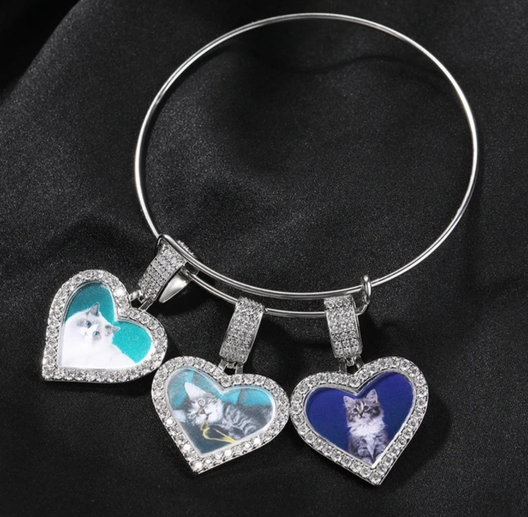 Custom Bling Bangles Heart - Blinged by Belle
