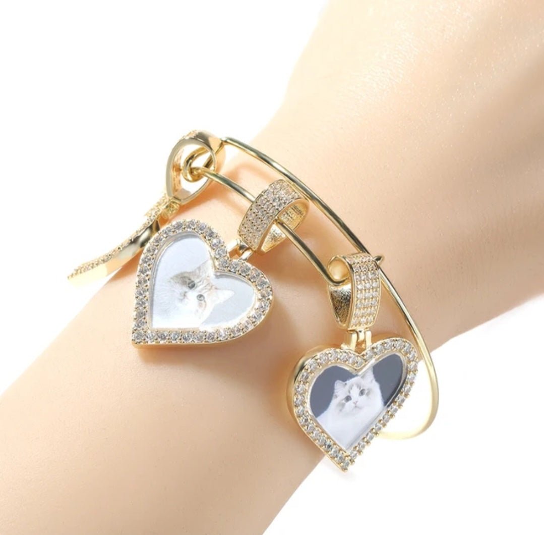 Custom Bling Bangles Heart - Blinged by Belle