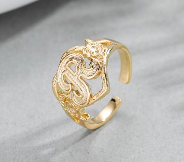 Custom Initials Heart Adjustable Ring For Women Fashion - Blinged by Belle