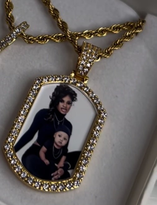 Custom Picture Pendant Necklace Dog Tag - Blinged by Belle