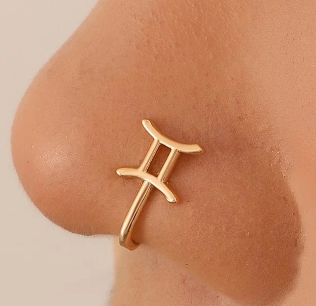 Gold Zodiac Nose Cuffs - Blinged by Belle