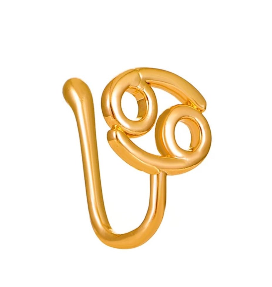 Gold Zodiac Nose Cuffs - Blinged by Belle