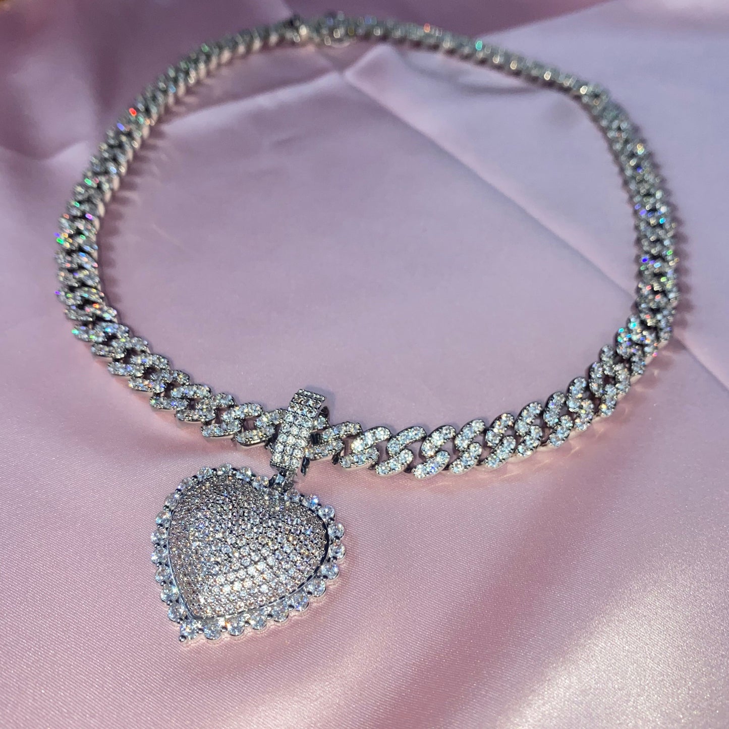 Heart Pendant Gold White Gold Zircon Cute Heart Pendant Heart Necklace - Blinged by Belle