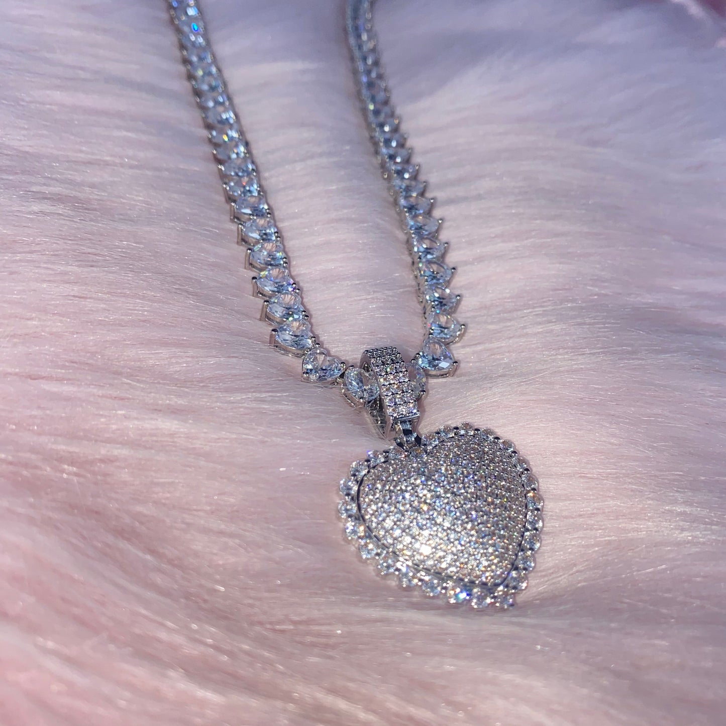 Heart Pendant Gold White Gold Zircon Cute Heart Pendant Heart Necklace - Blinged by Belle