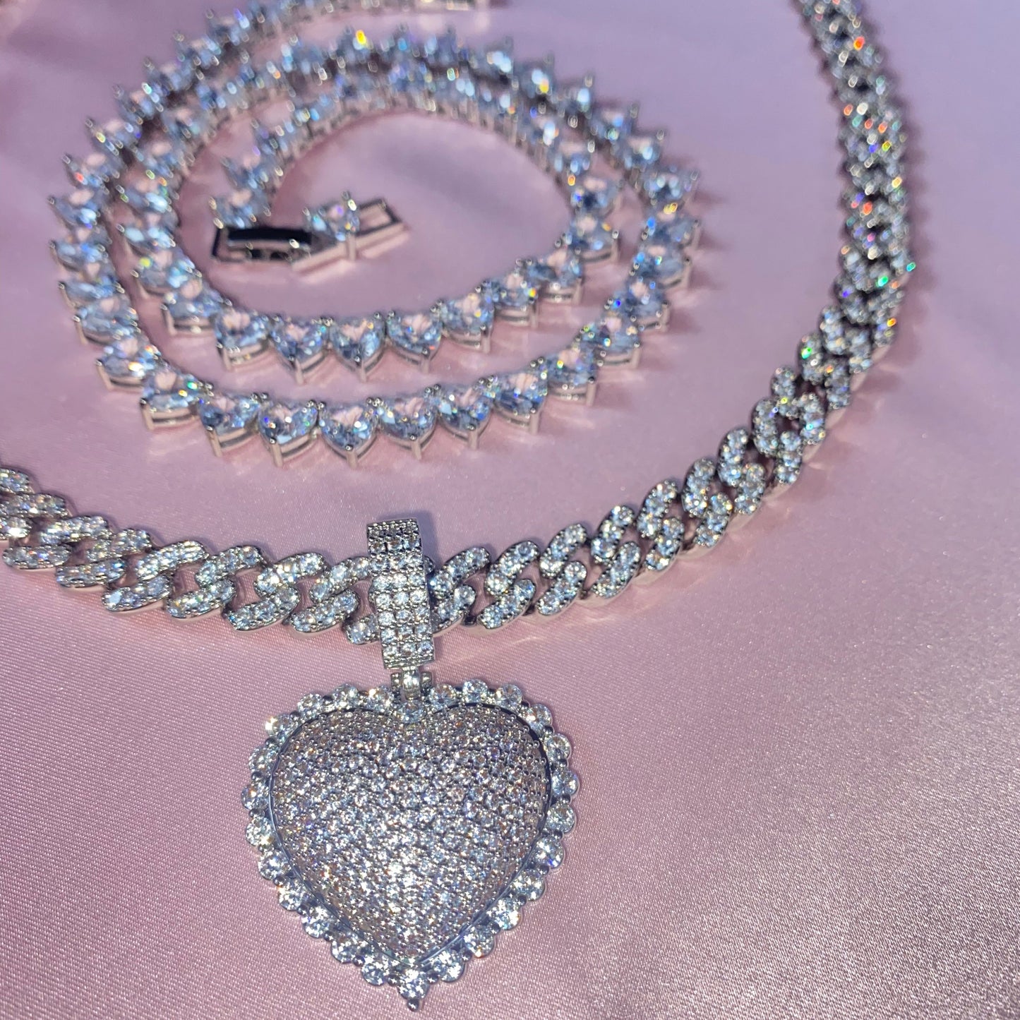 Heart Pendant Gold White Gold Zircon Cute Heart Pendant Heart Necklace - Blinged by Belle