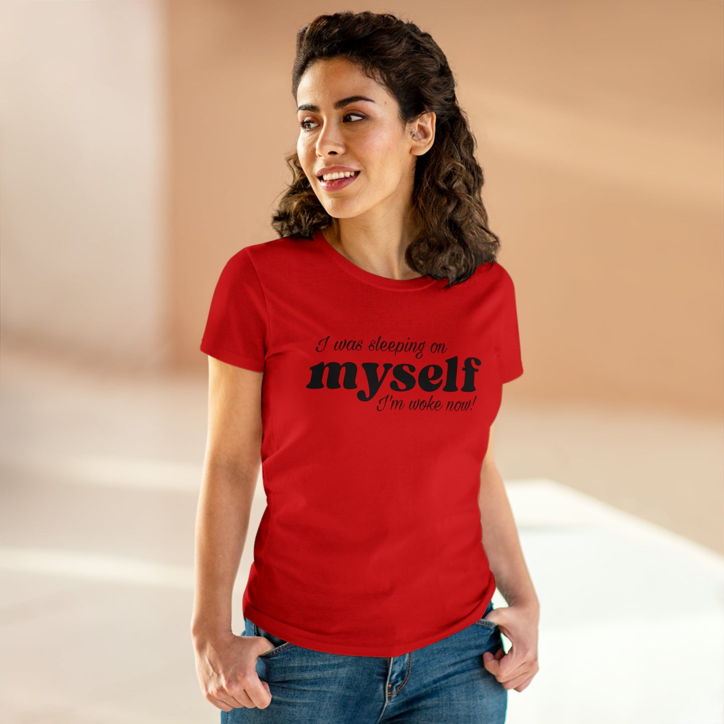 I Was Sleeping on Myself I'm woke now Ladies Tee Shirt - Blinged by Belle