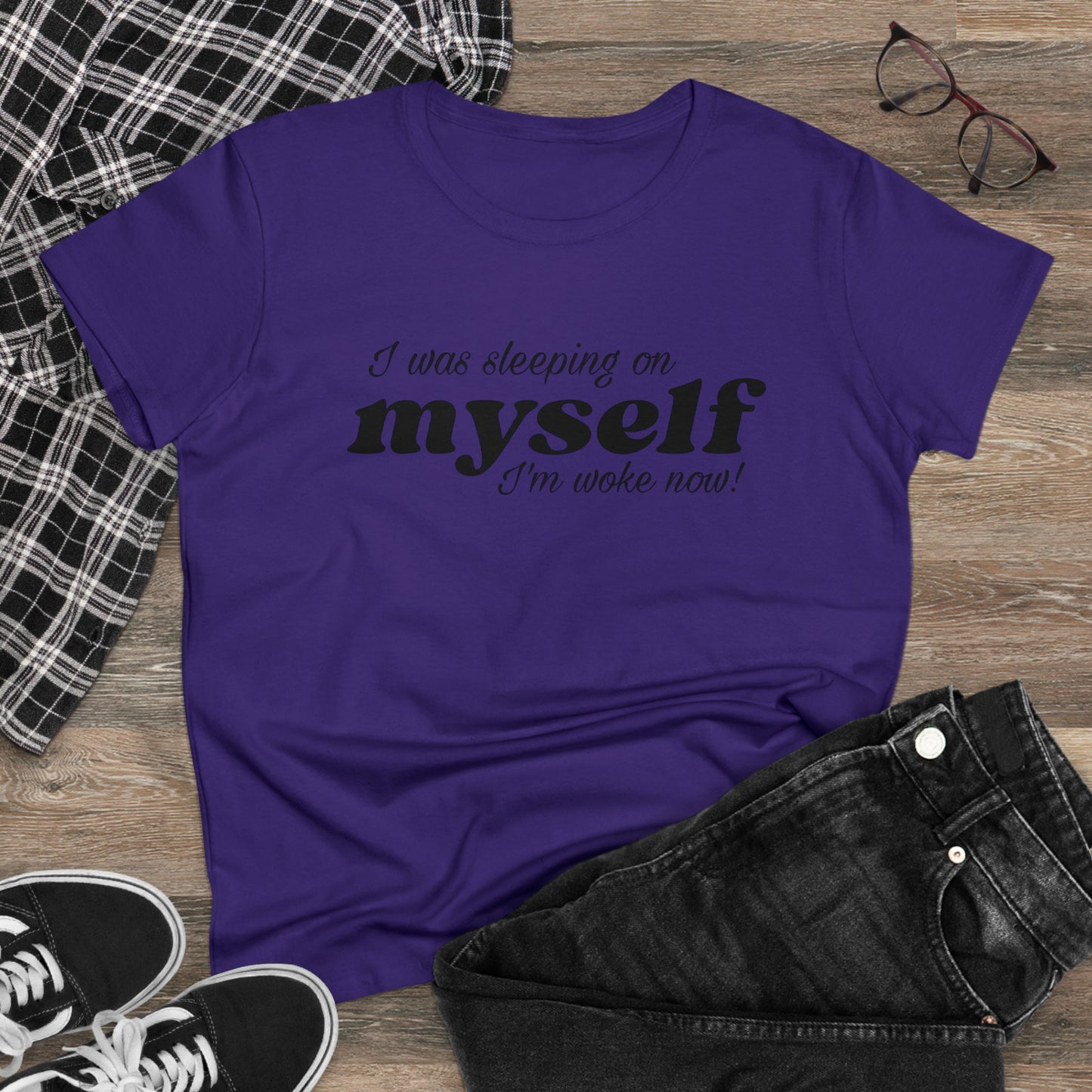 I Was Sleeping on Myself I'm woke now Ladies Tee Shirt - Blinged by Belle