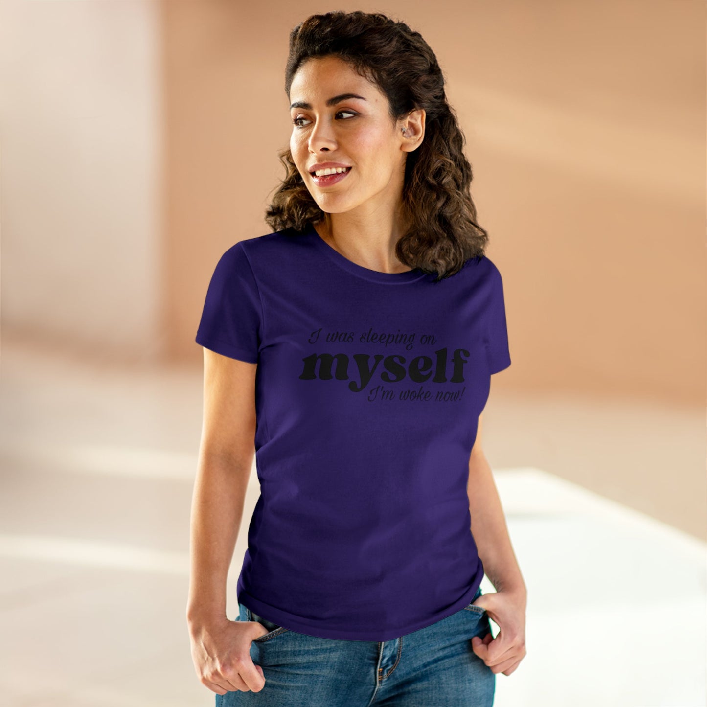 I Was Sleeping on Myself I'm woke now Ladies Tee Shirt - Blinged by Belle