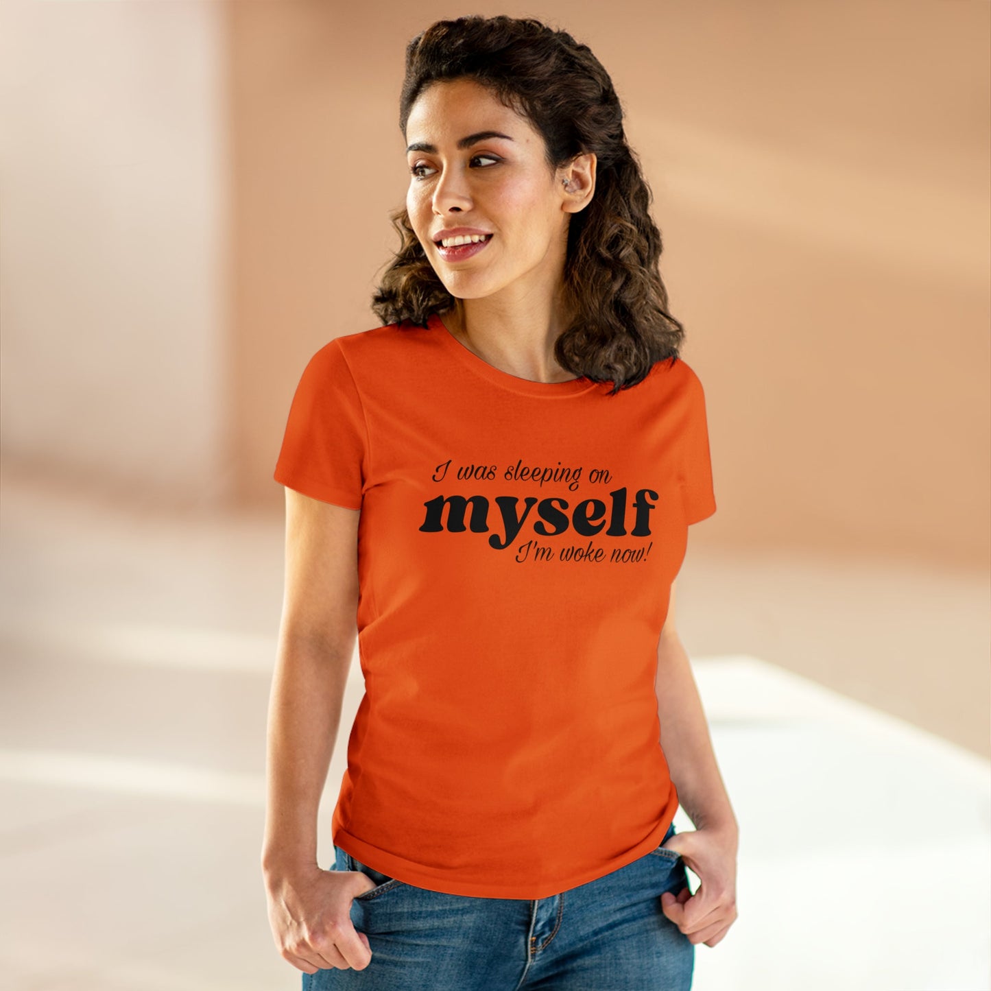 I Was Sleeping on Myself I'm woke now Ladies Tee Shirt - Blinged by Belle