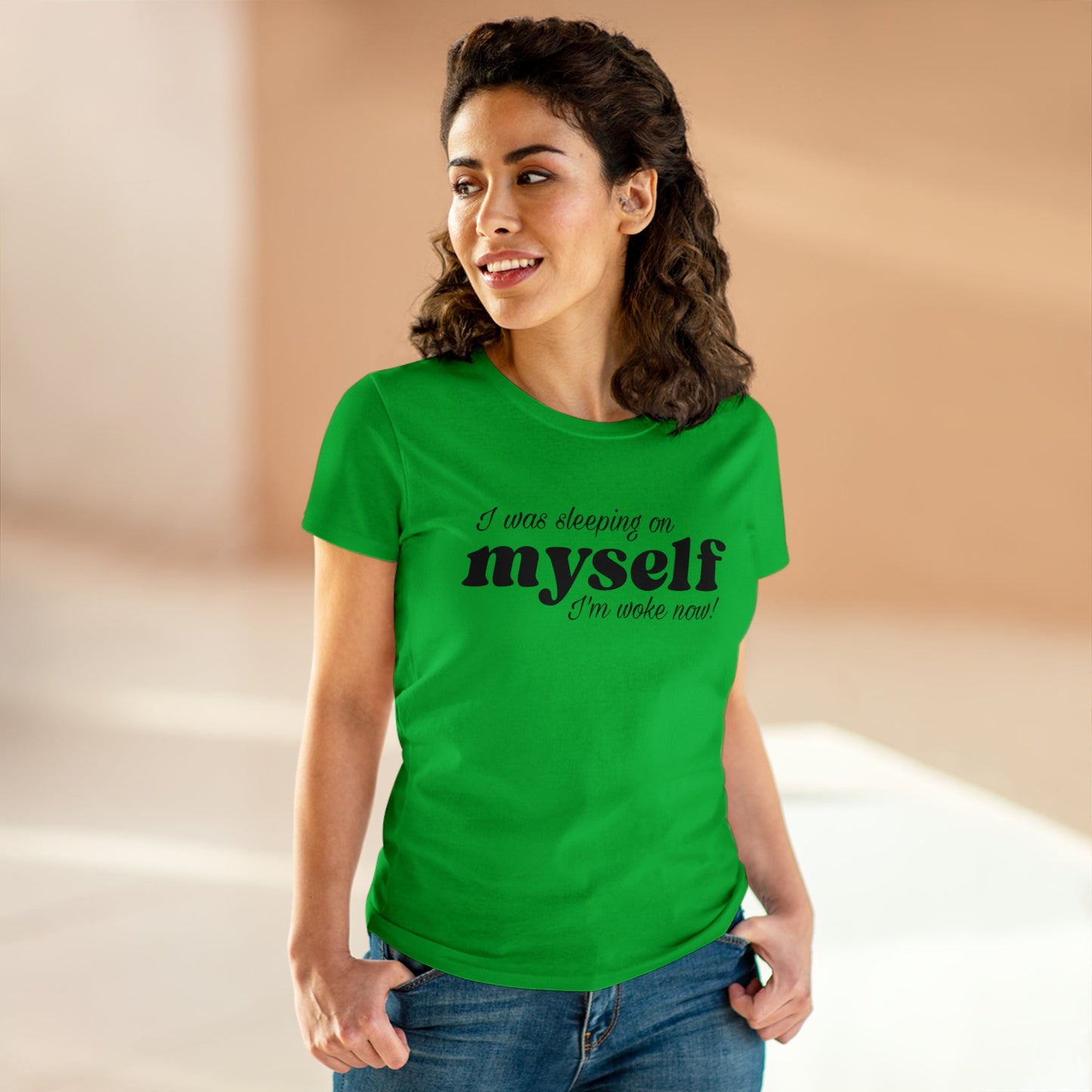 I Was Sleeping on Myself I'm woke now Ladies Tee Shirt - Blinged by Belle