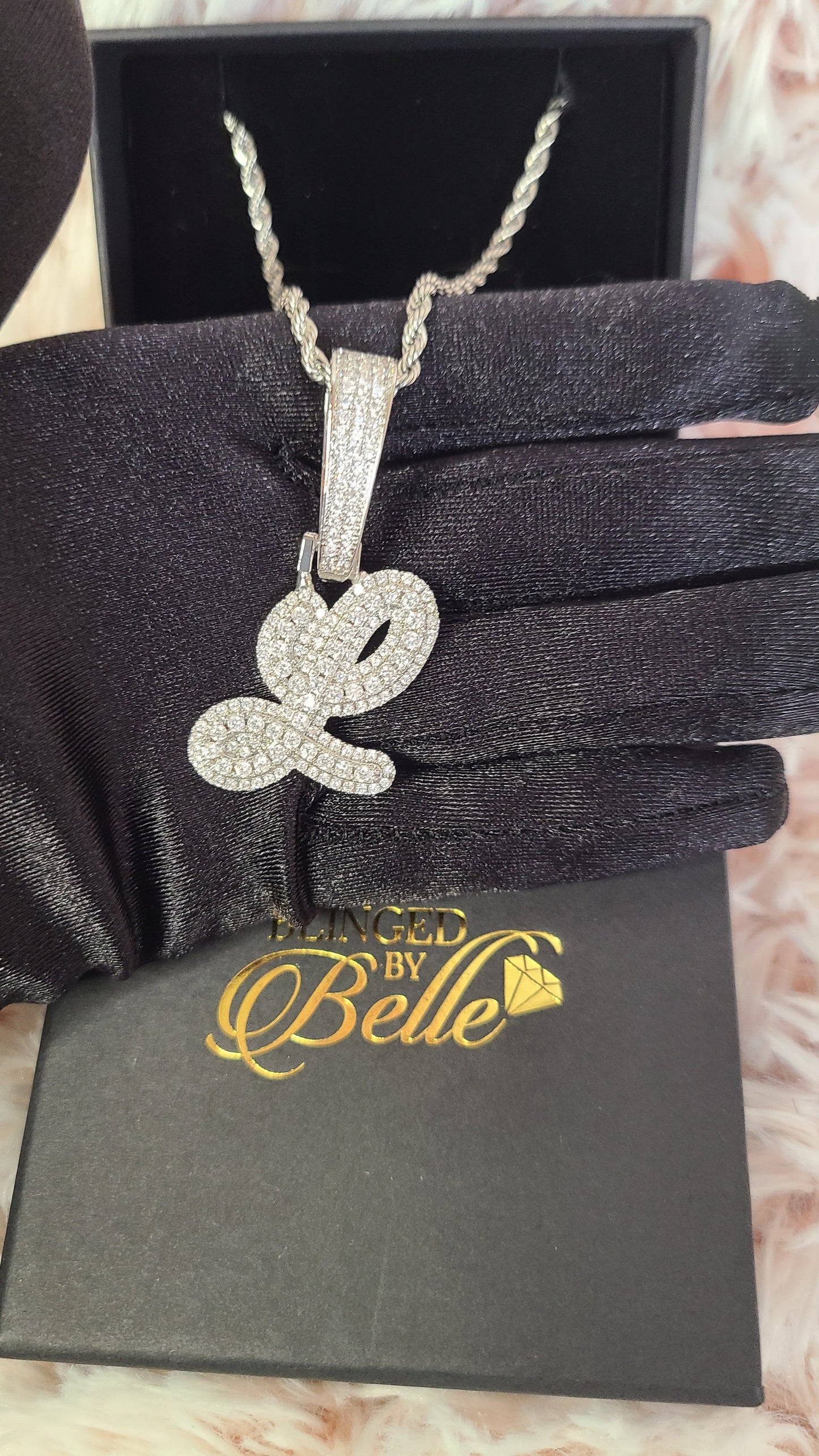 Inital Cursive Necklace - Blinged by Belle