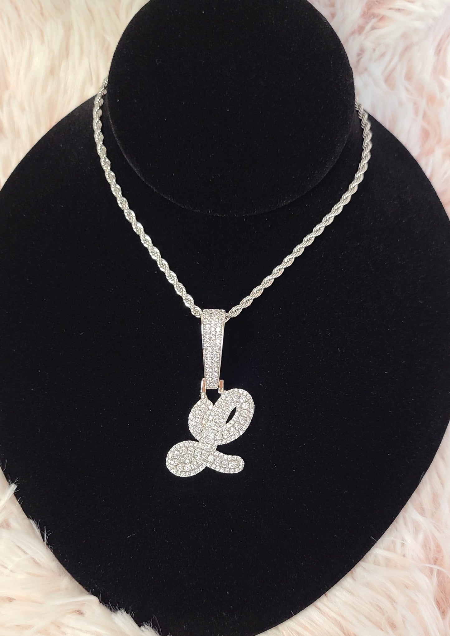 Inital Cursive Necklace - Blinged by Belle