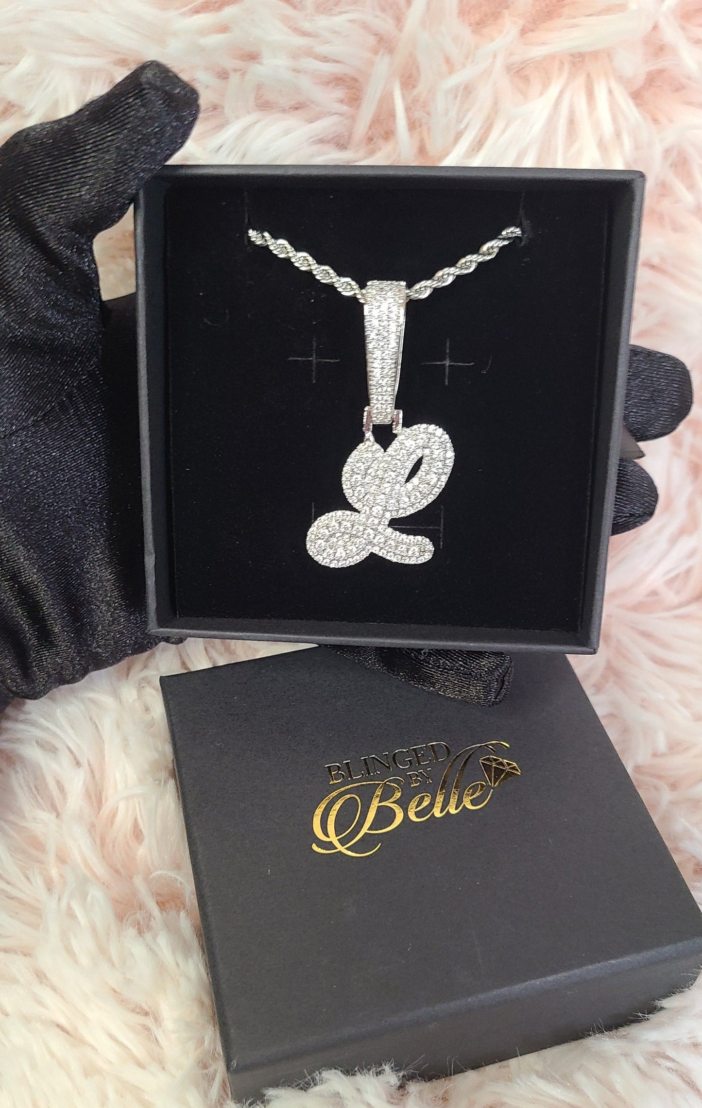 Inital Cursive Necklace - Blinged by Belle