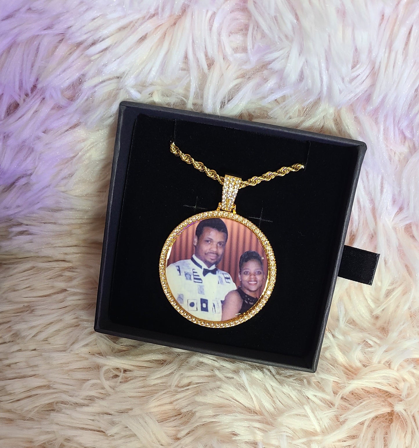 Large Custom Photo Picture Pendant Necklace - Blinged by Belle