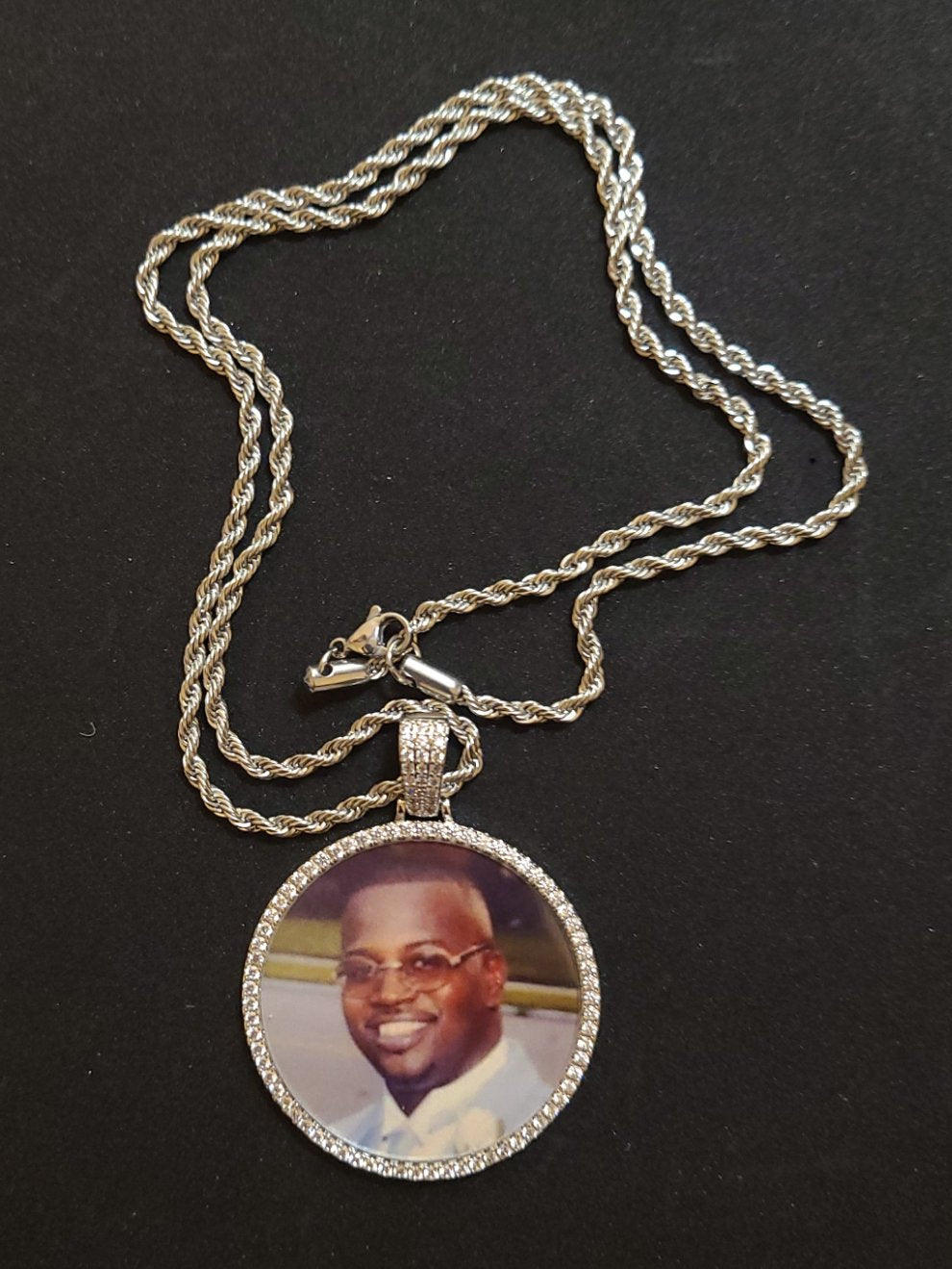 Large Custom Photo Picture Pendant Necklace - Blinged by Belle
