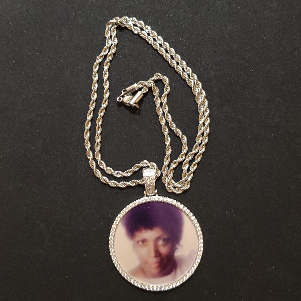 Large Custom Photo Picture Pendant Necklace - Blinged by Belle