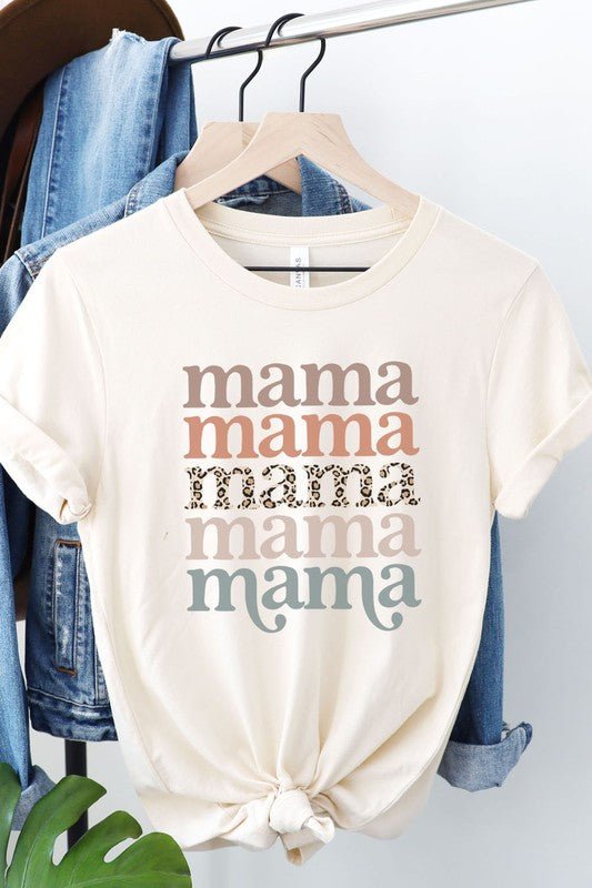 Mama Leopard Boho Graphic Tee - Blinged by Belle