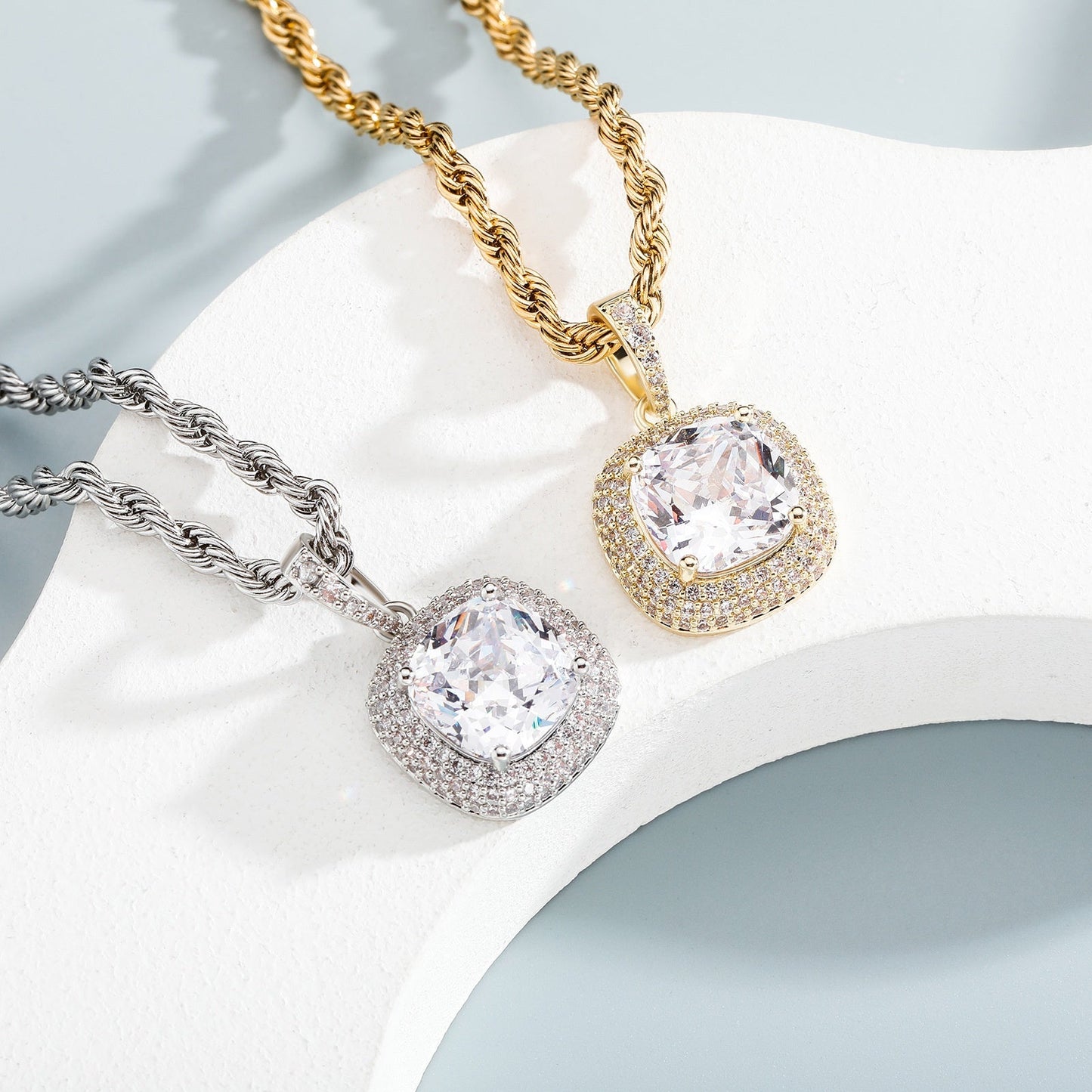 Pendant Baguette Diamond Necklace - Blinged by Belle