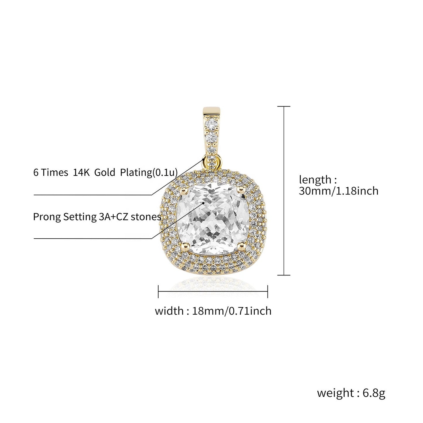 Pendant Baguette Diamond Necklace - Blinged by Belle