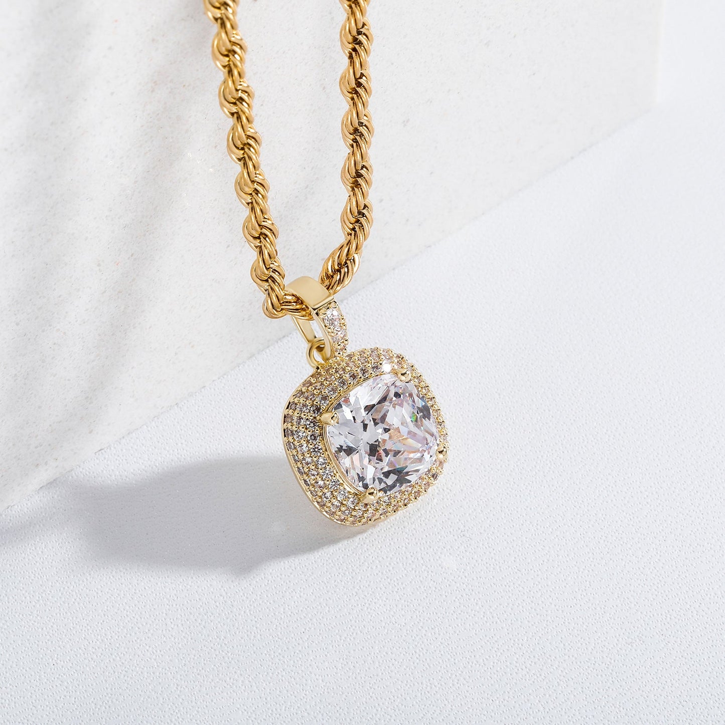 Pendant Baguette Diamond Necklace - Blinged by Belle
