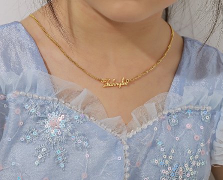 Personalized Children's Jewelry Set Custom Name Necklace Bracelet Stainless Steel Hoop Earring - Blinged by Belle