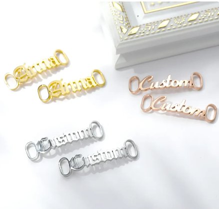 Personalized Name Shoe Buckle Jewelry Stainless Steel Custom Nameplate - Blinged by Belle