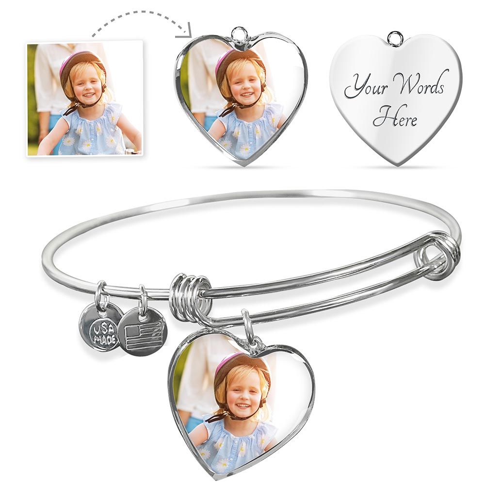 Photo Heart Bangle - Blinged by Belle