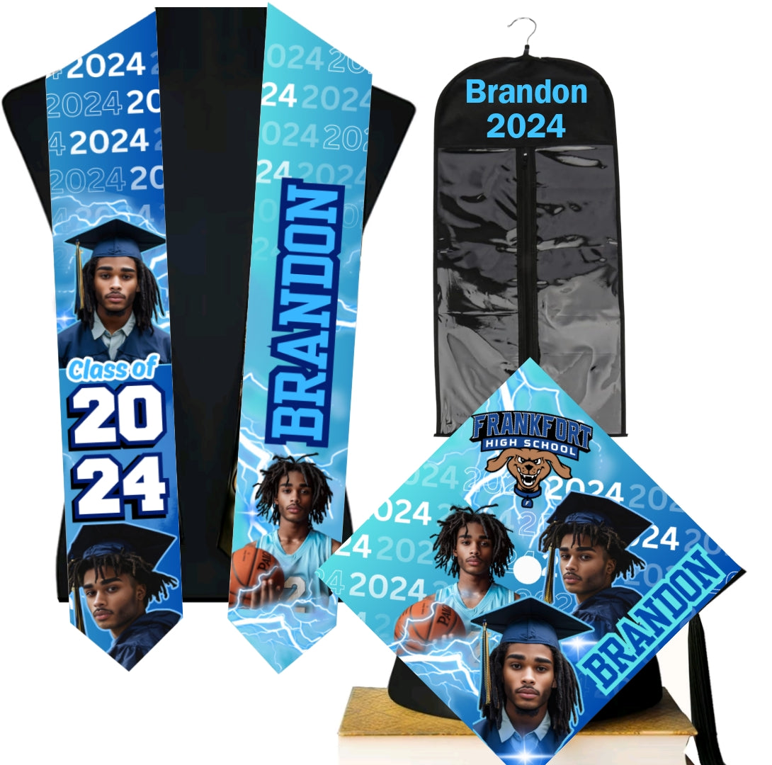 Graduation Stole, Graduation Topper & Graduation Stole Garment Bag for Keepsake