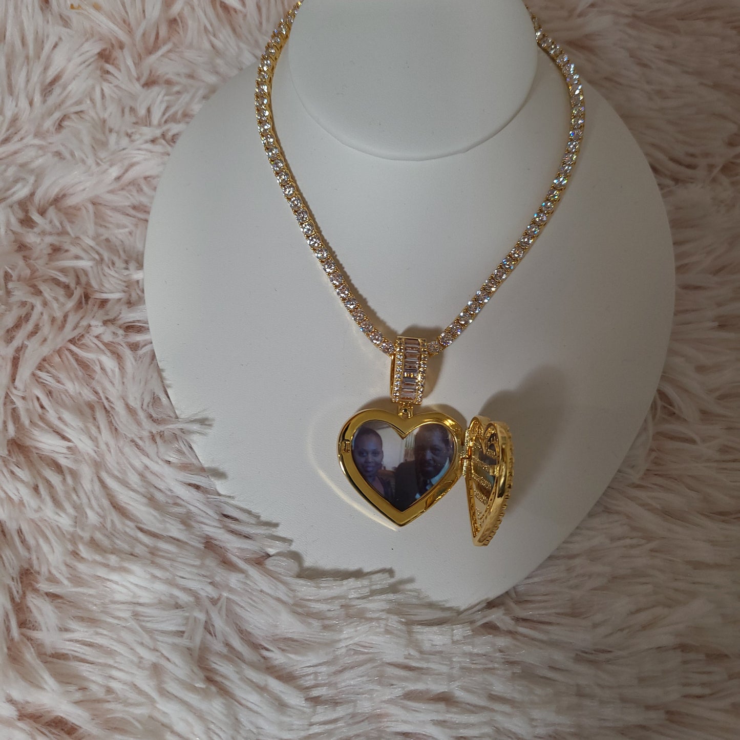 Bling Heart Custom Photo Locket Necklace - Blinged by Belle