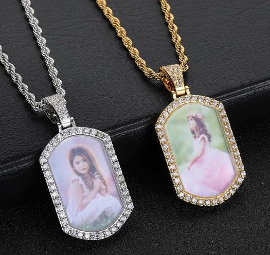 Custom Picture Pendant Necklace Dog Tag - Blinged by Belle