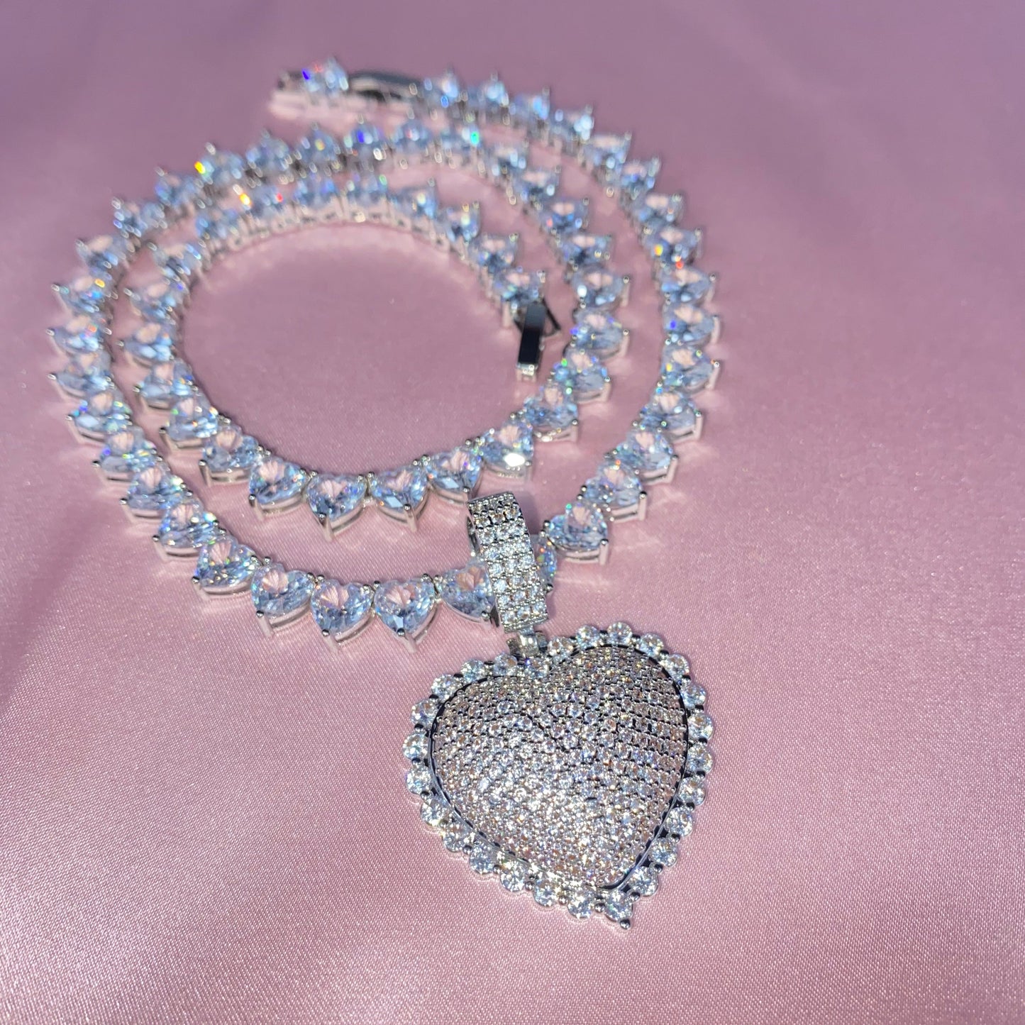 Heart Pendant Gold White Gold Zircon Cute Heart Pendant Heart Necklace - Blinged by Belle