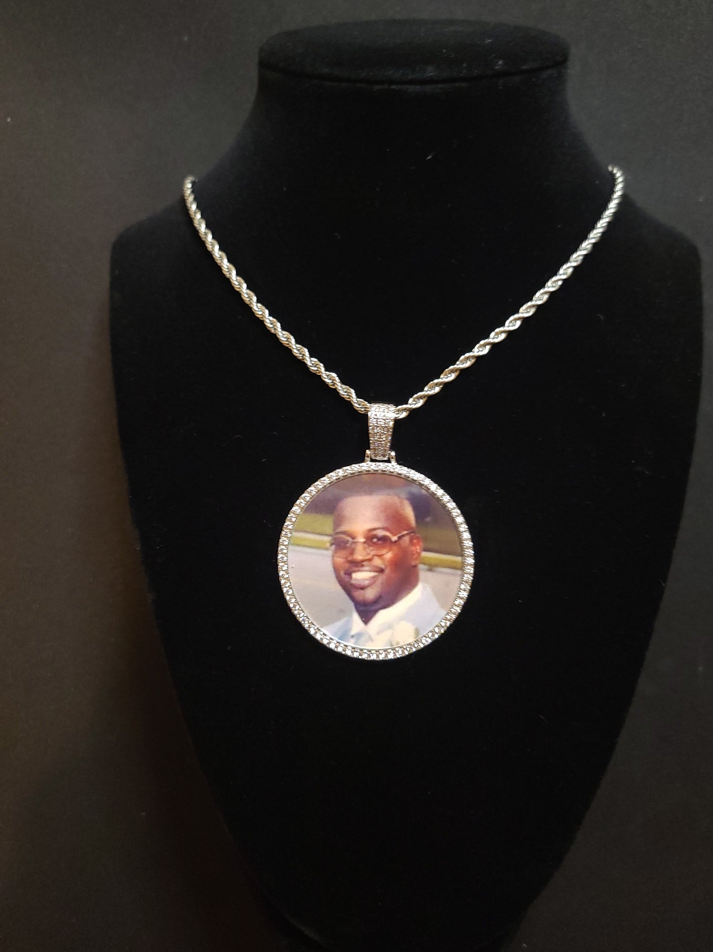 Large Custom Photo Picture Pendant Necklace - Blinged by Belle