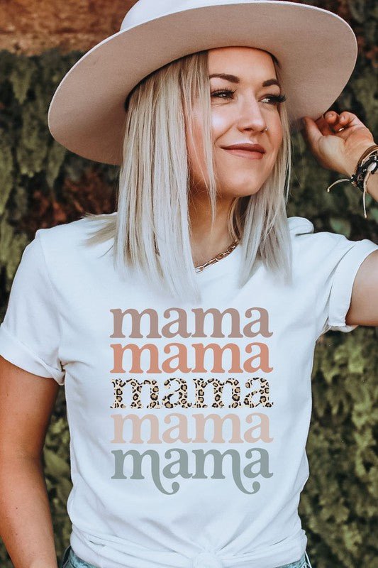Mama Leopard Boho Graphic Tee - Blinged by Belle
