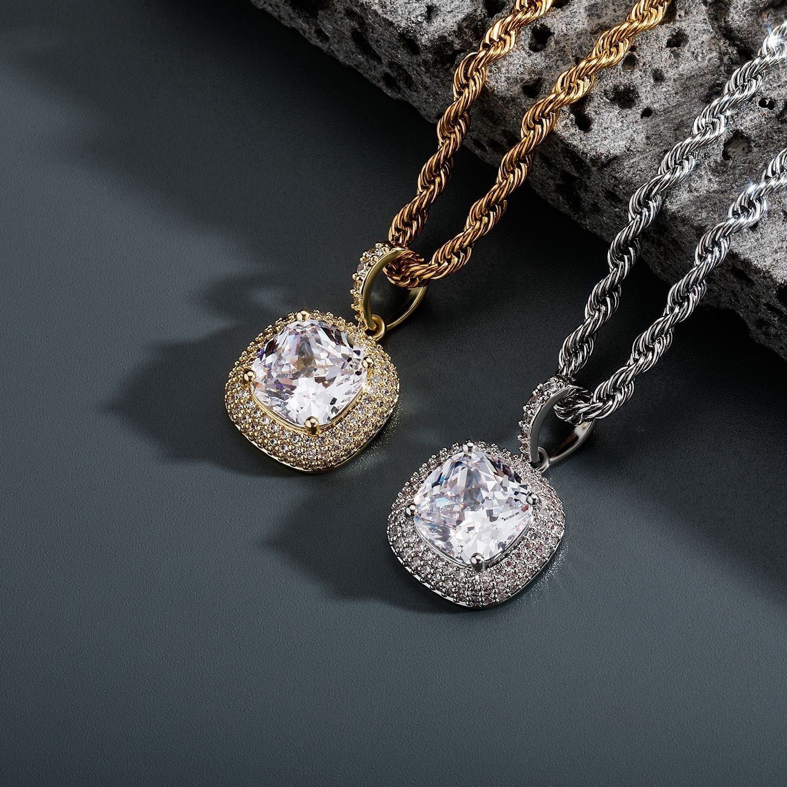 Pendant Baguette Diamond Necklace - Blinged by Belle