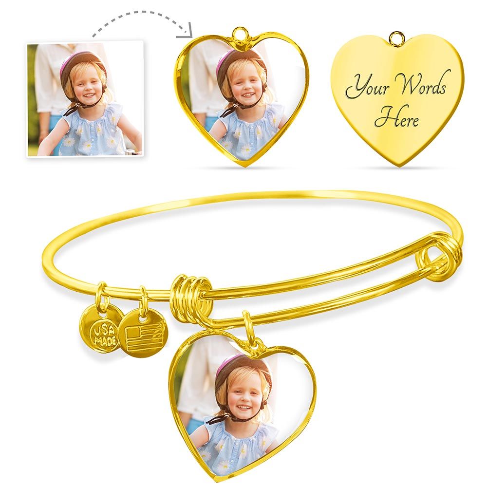 Photo Heart Bangle - Blinged by Belle