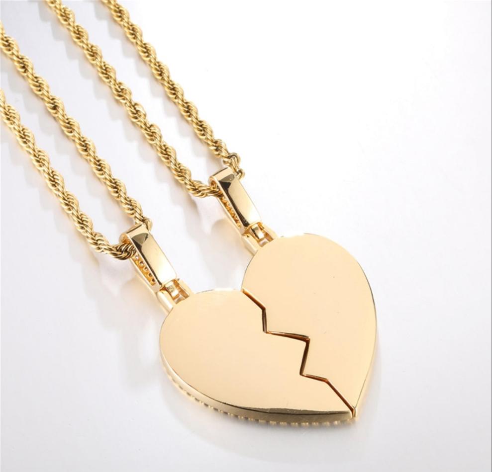 Split Heart Custom Picture Necklace - Blinged by Belle